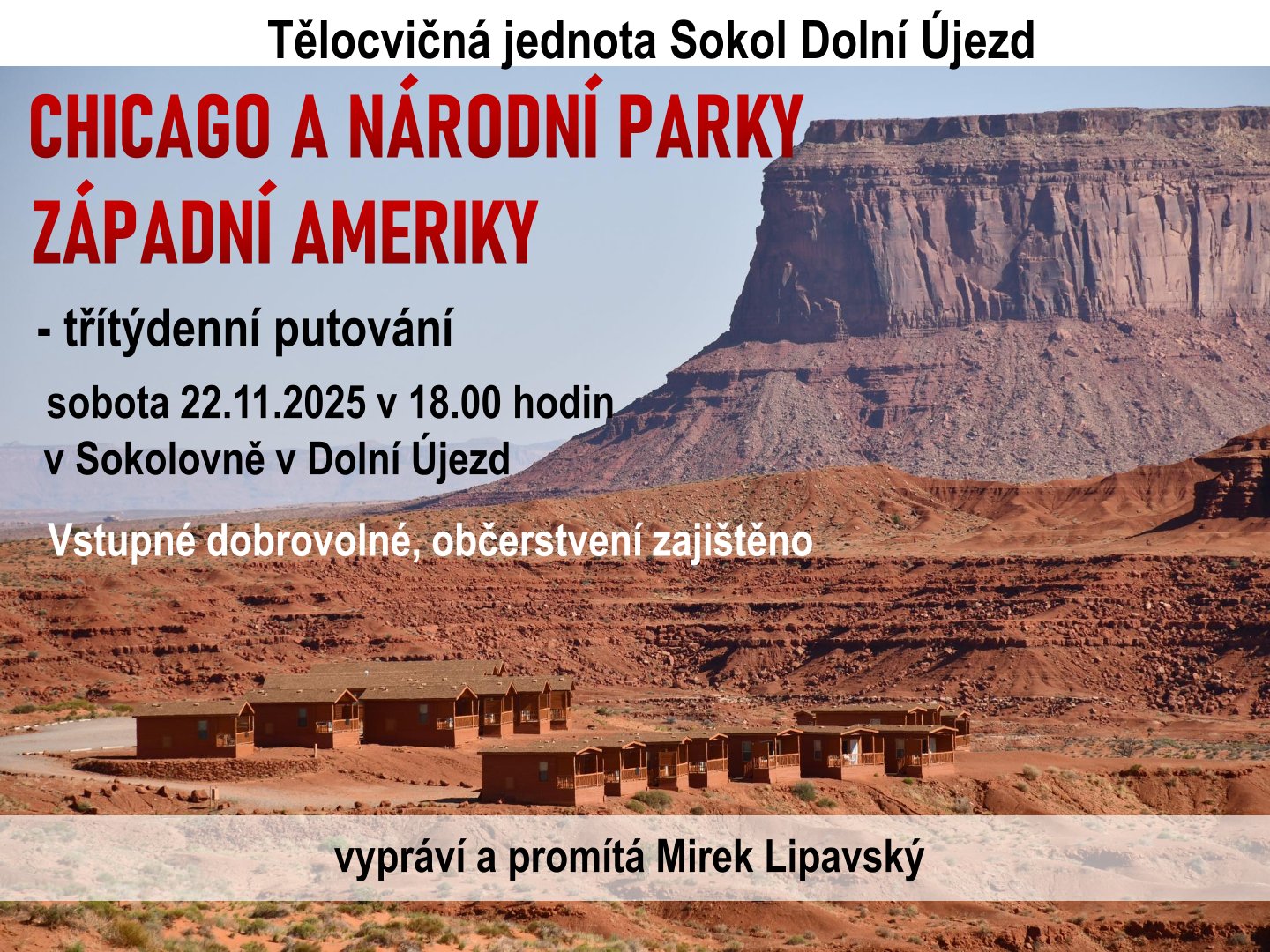 Pozvánka na cestopisné vyprávění a promítání o cestě za oceán
